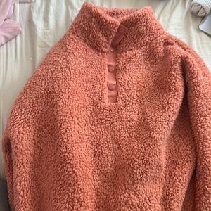 Large fuzzy pink sweater